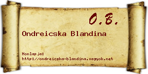 Ondreicska Blandina névjegykártya